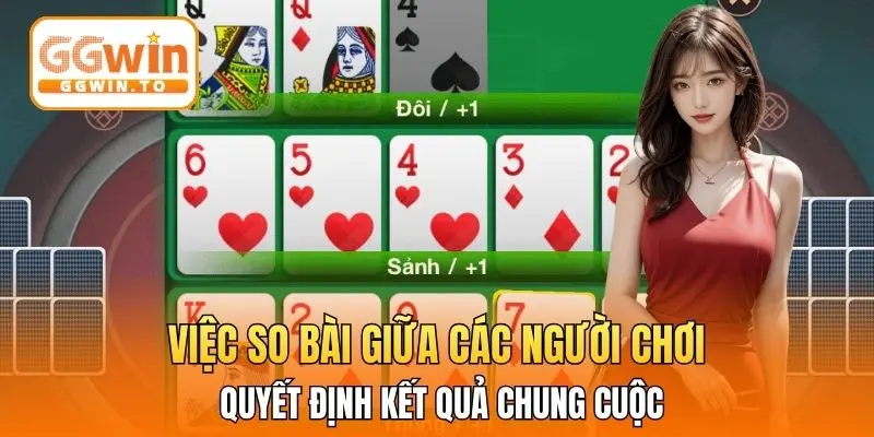 Việc so bài giữa các người chơi quyết định kết quả chung cuộc